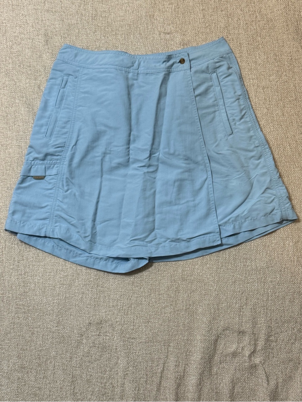 L.L.Bean Womens 10 Blue Nylon Wrap Skort Hiking Gorpcore Outdoor Y2K
